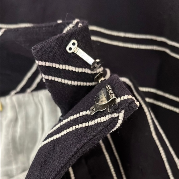 Maeve Navy A Line Mini Skirt w/ White Stitching Stripes - Size 4 - Picture 11 of 13